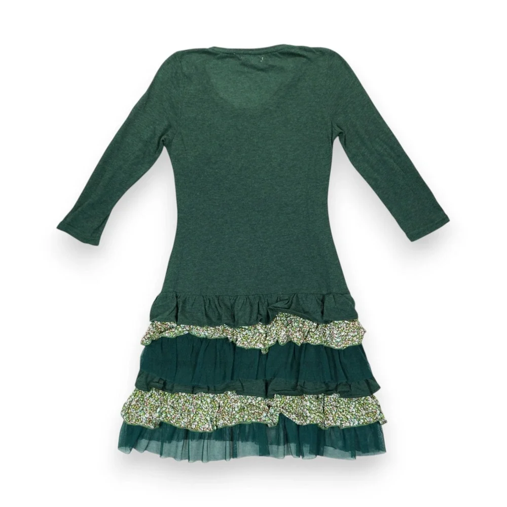 Lulumari Y2K Green 3/4 Sleeve‎ Dress Girls Size Large Vintage